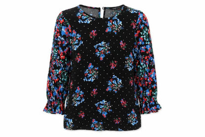 Marks & Spencer Womens Multicoloured Floral Viscose Tunic Blouse Size 6 Boat Neck