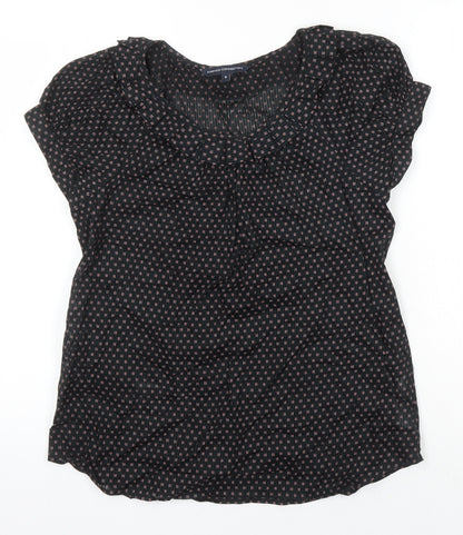 Womens UK Size 8 French Connection Black Tunic Blouse