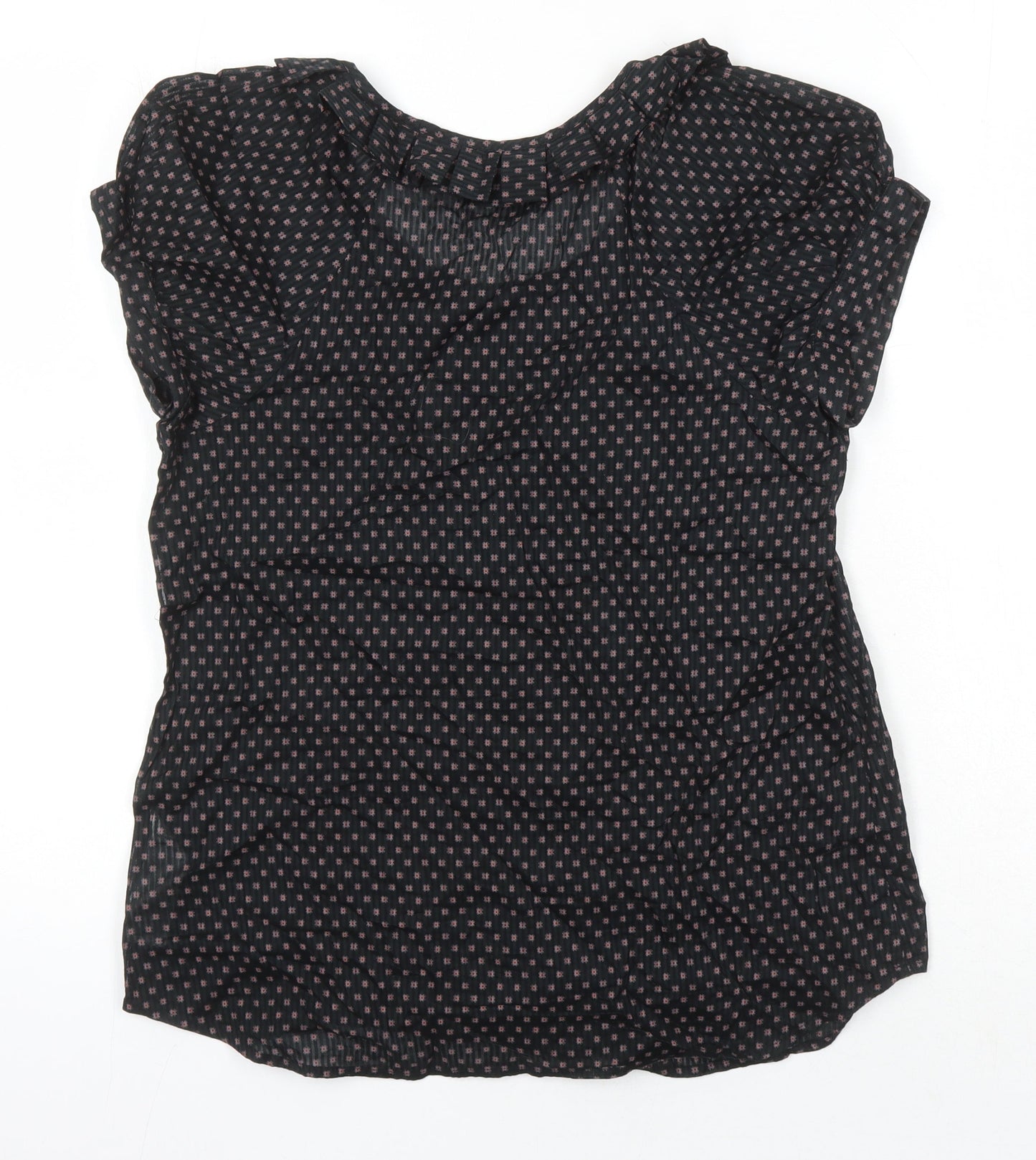 Womens UK Size 8 French Connection Black Tunic Blouse