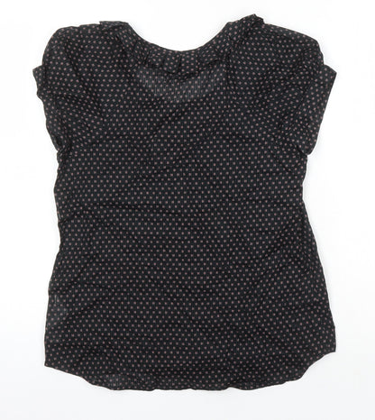 Womens UK Size 8 French Connection Black Tunic Blouse