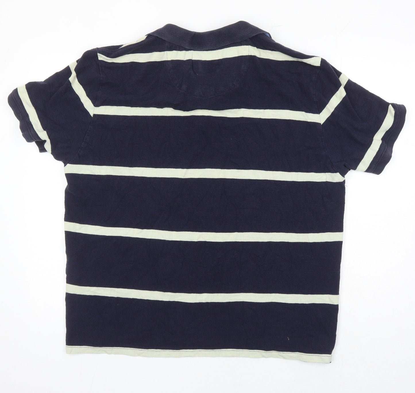 Blue Harbour Mens Multicoloured Striped 100% Cotton Polo Size L Collared