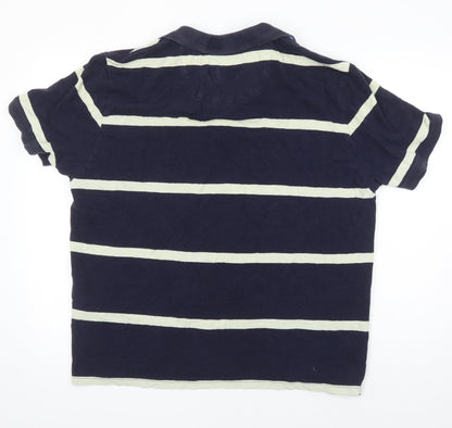 Blue Harbour Mens Multicoloured Striped 100% Cotton Polo Size L Collared