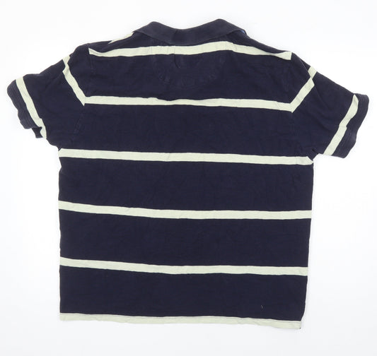 Blue Harbour Mens Multicoloured Striped 100% Cotton Polo Size L Collared