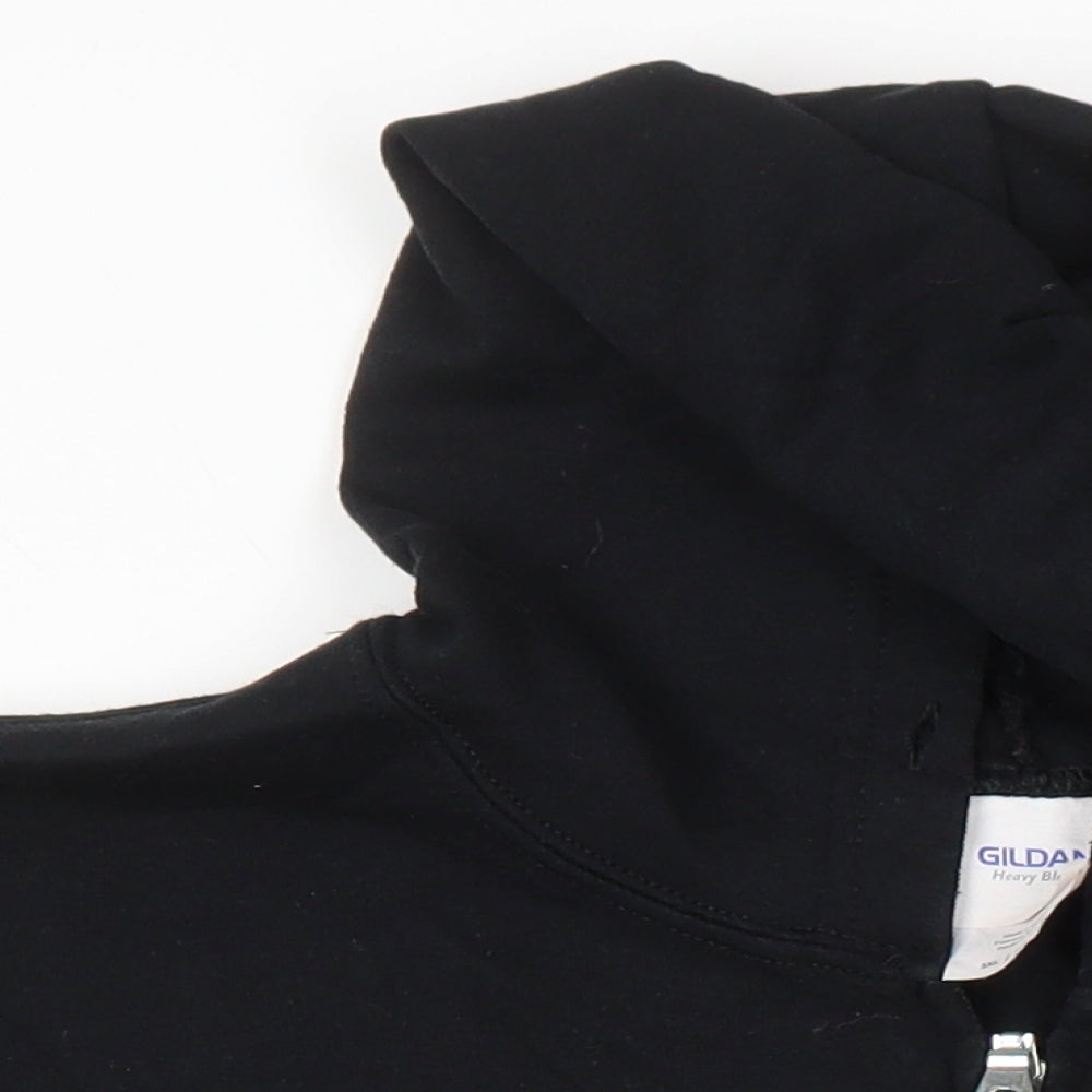 Mens UK Size 3XL Gildan Black Full Zip Hoodie