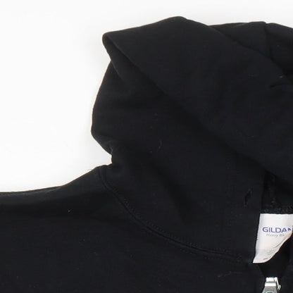 Mens UK Size 3XL Gildan Black Full Zip Hoodie