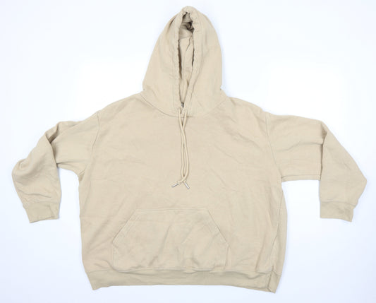H&M Womens Beige Polyester Pullover Hoodie Size XL