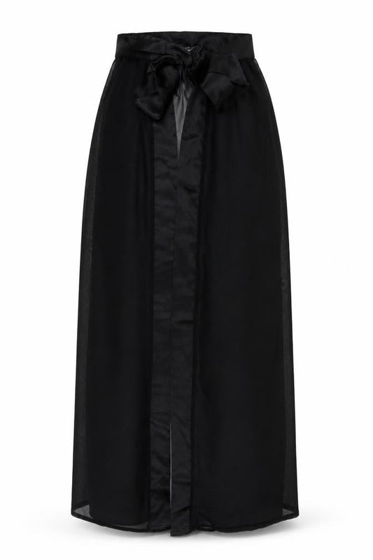 Boohoo Womens Black Polyester Wrap Skirt Size S Tie - Skirt Cover