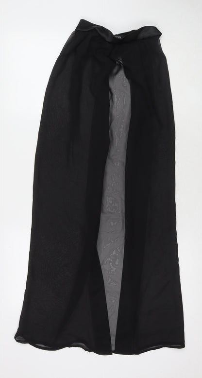 Boohoo Womens Black Polyester Wrap Skirt Size S Tie - Skirt Cover