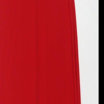 New Look Womens Red Polyester A-Line Size 6 Square Neck Pullover