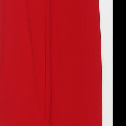 New Look Womens Red Polyester A-Line Size 6 Square Neck Pullover
