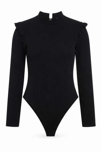 Womens UK Size 10 Boohoo One-Piece Black Bodysuit