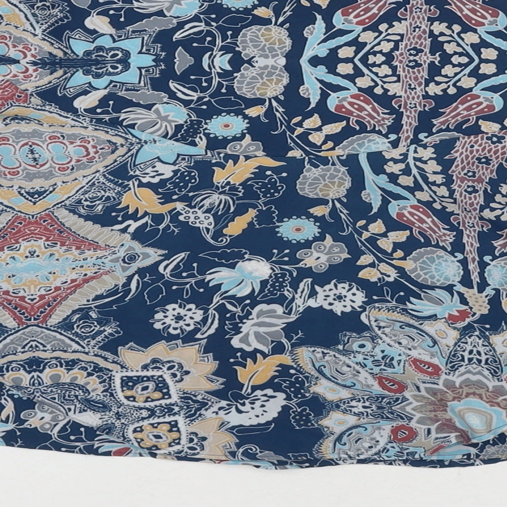 NEXT Womens Blue Floral Polyester Pleated Skirt Size 8 Zip