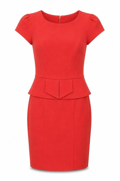 Miss Selfridge Womens Red Polyester A-Line Size 6 Round Neck Zip