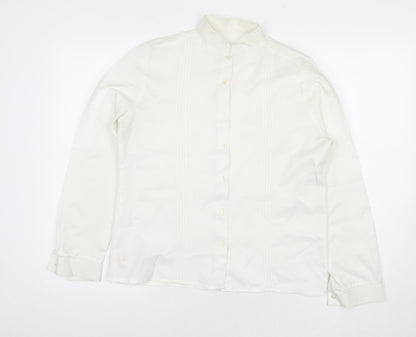 Womens UK Size 14 St Michael White Basic Button-Up