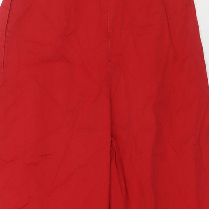 Helene Berman Womens Red Cotton Trousers Size 6 L20 in Regular Zip