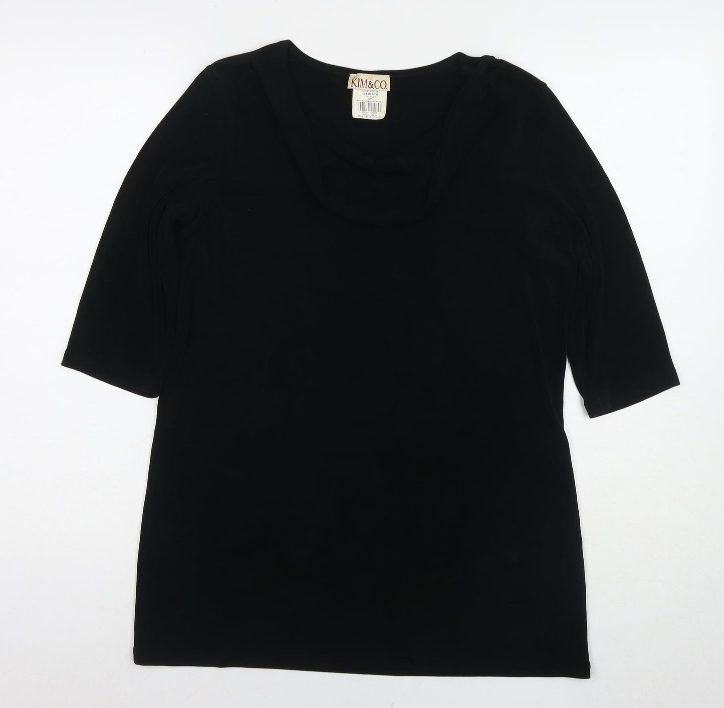 Womens UK Size S Kim&Co Black Tunic T-Shirt