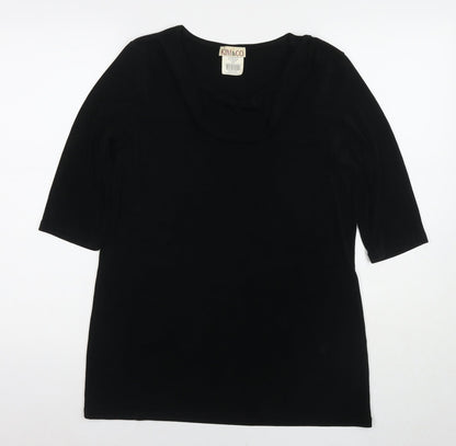 Womens UK Size S Kim&Co Black Tunic T-Shirt