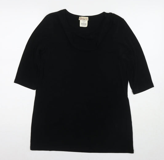 Womens UK Size S Kim&Co Black Tunic T-Shirt