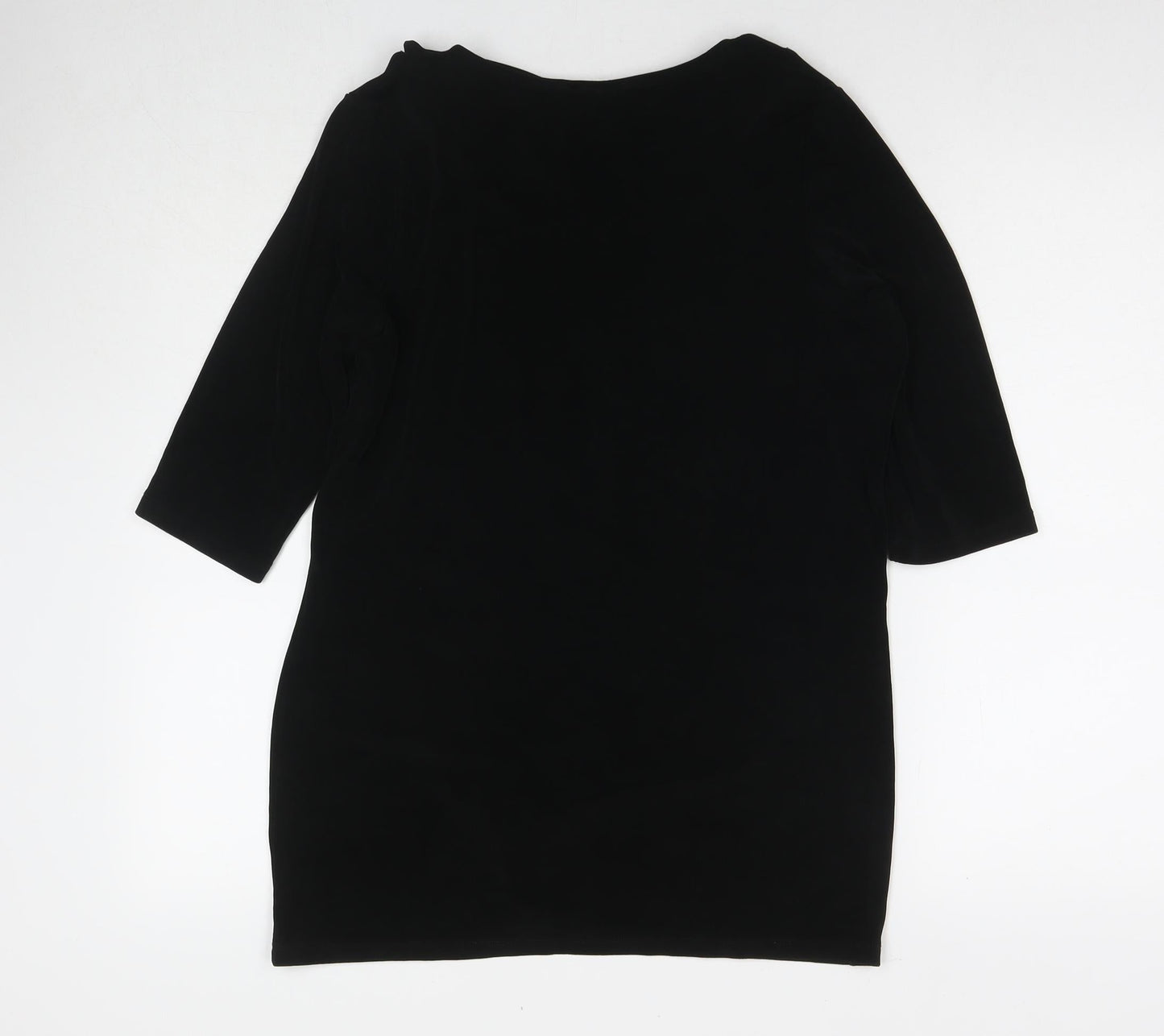 Womens UK Size S Kim&Co Black Tunic T-Shirt