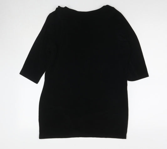 Womens UK Size S Kim&Co Black Tunic T-Shirt