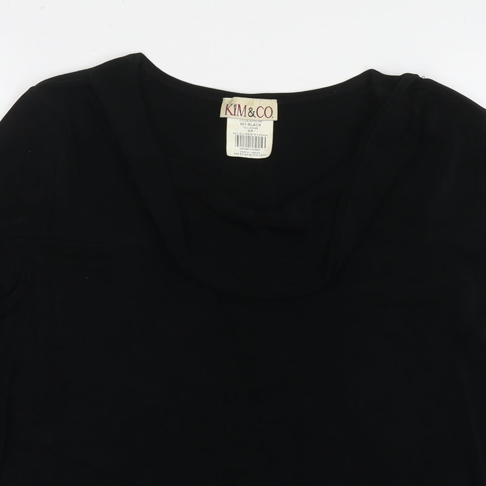 Womens UK Size S Kim&Co Black Tunic T-Shirt