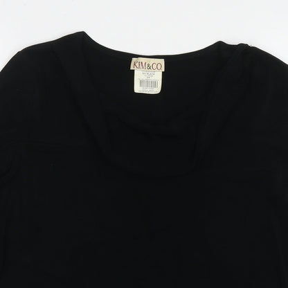 Womens UK Size S Kim&Co Black Tunic T-Shirt
