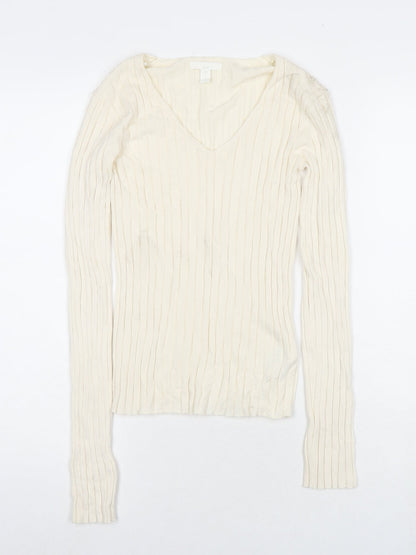 Womens UK Size S H&M White Pullover Jumper