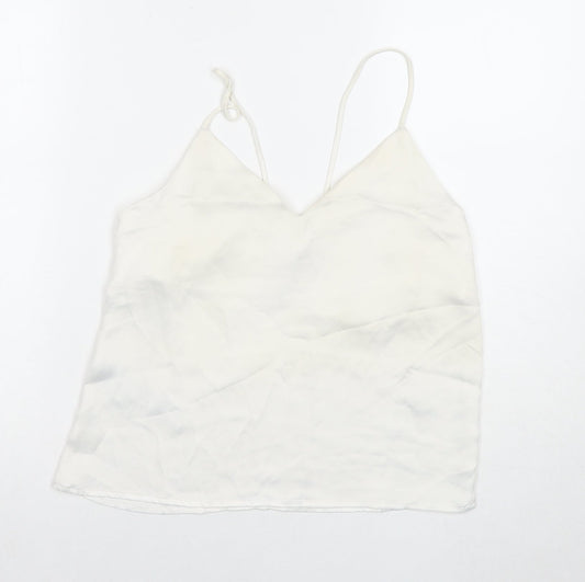 Womens UK Size XS Mango White Basic Tank