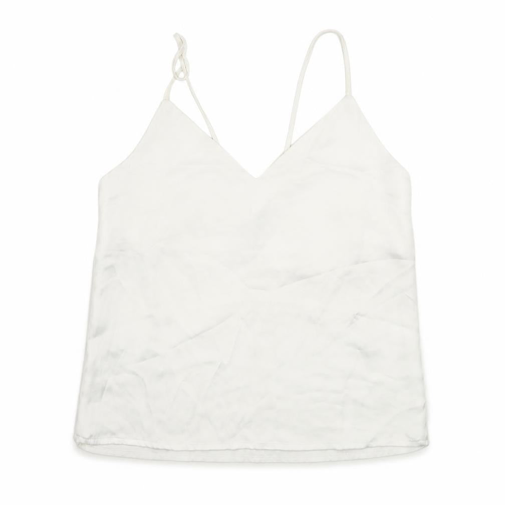 Womens UK Size XS Mango White Basic Tank