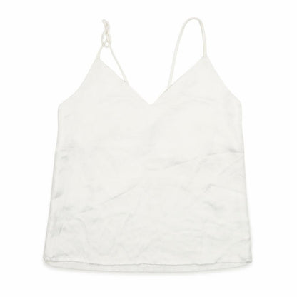 Womens UK Size XS Mango White Basic Tank