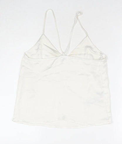 Womens UK Size XS Mango White Basic Tank