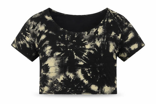 Womens UK Size M Signature Black Cropped T-Shirt