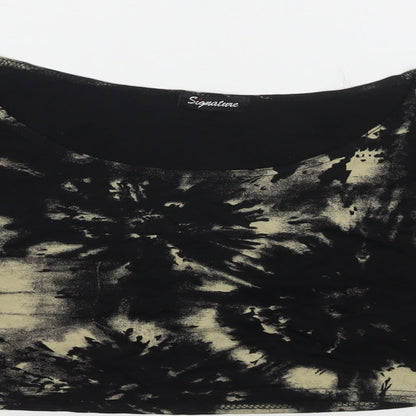 Womens UK Size M Signature Black Cropped T-Shirt