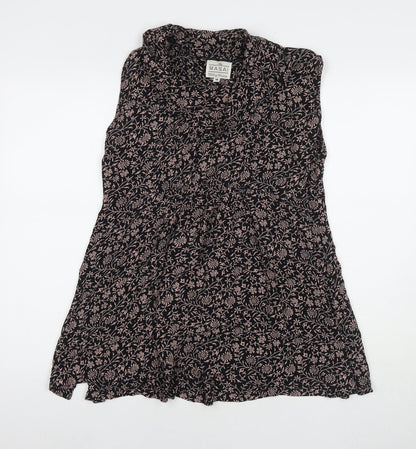 Masai Clothing Womens Beige Floral Polyester Tunic Tank Size M Round Neck