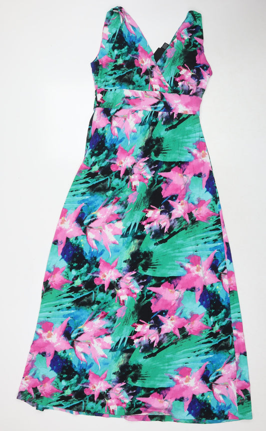 Cynthia Rowley Womens Multicoloured Floral Viscose A-Line Size M V-Neck Pullover