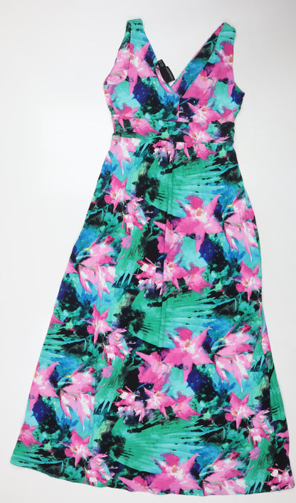 Cynthia Rowley Womens Multicoloured Floral Viscose A-Line Size M V-Neck Pullover