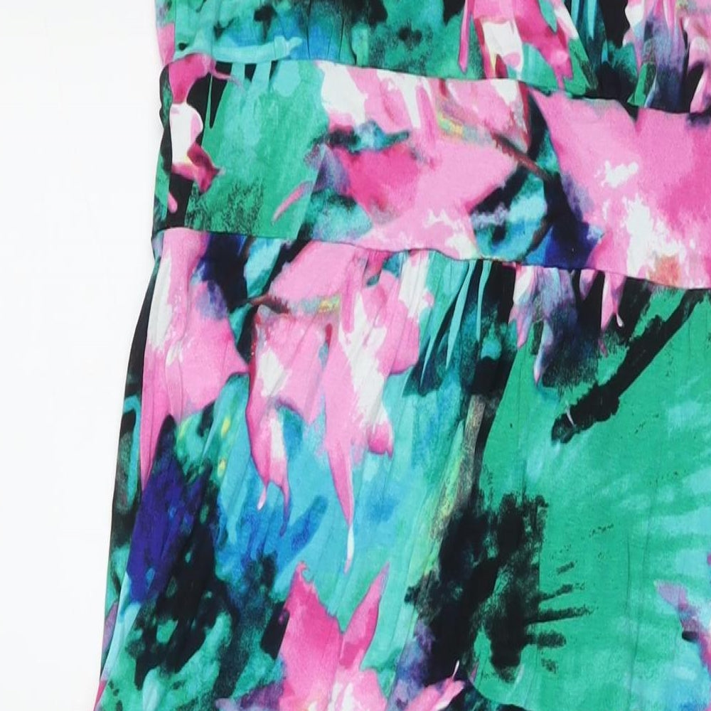 Cynthia Rowley Womens Multicoloured Floral Viscose A-Line Size M V-Neck Pullover