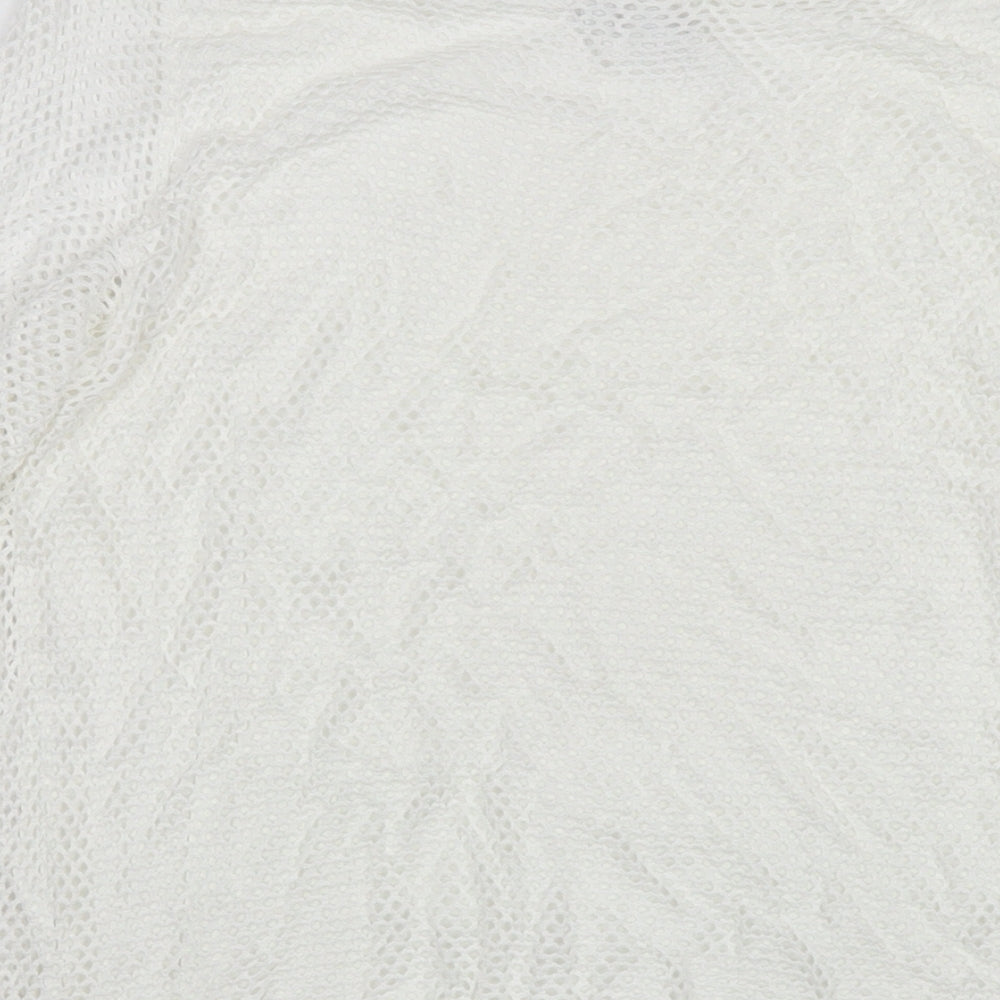 Quiz Womens White Polyester Basic T-Shirt Size M Round Neck