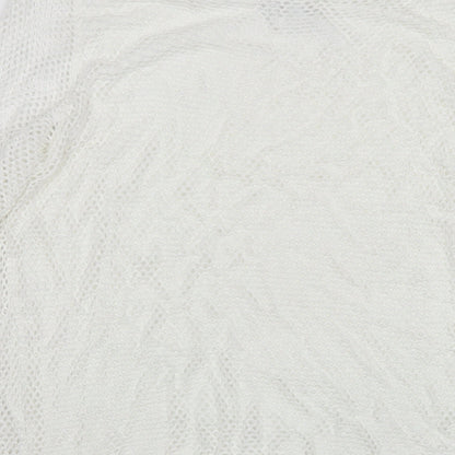 Quiz Womens White Polyester Basic T-Shirt Size M Round Neck