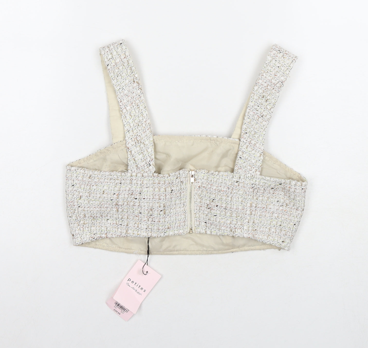 Miss Selfridge Womens Beige Polyester Cropped Tank Size 8 Sweetheart