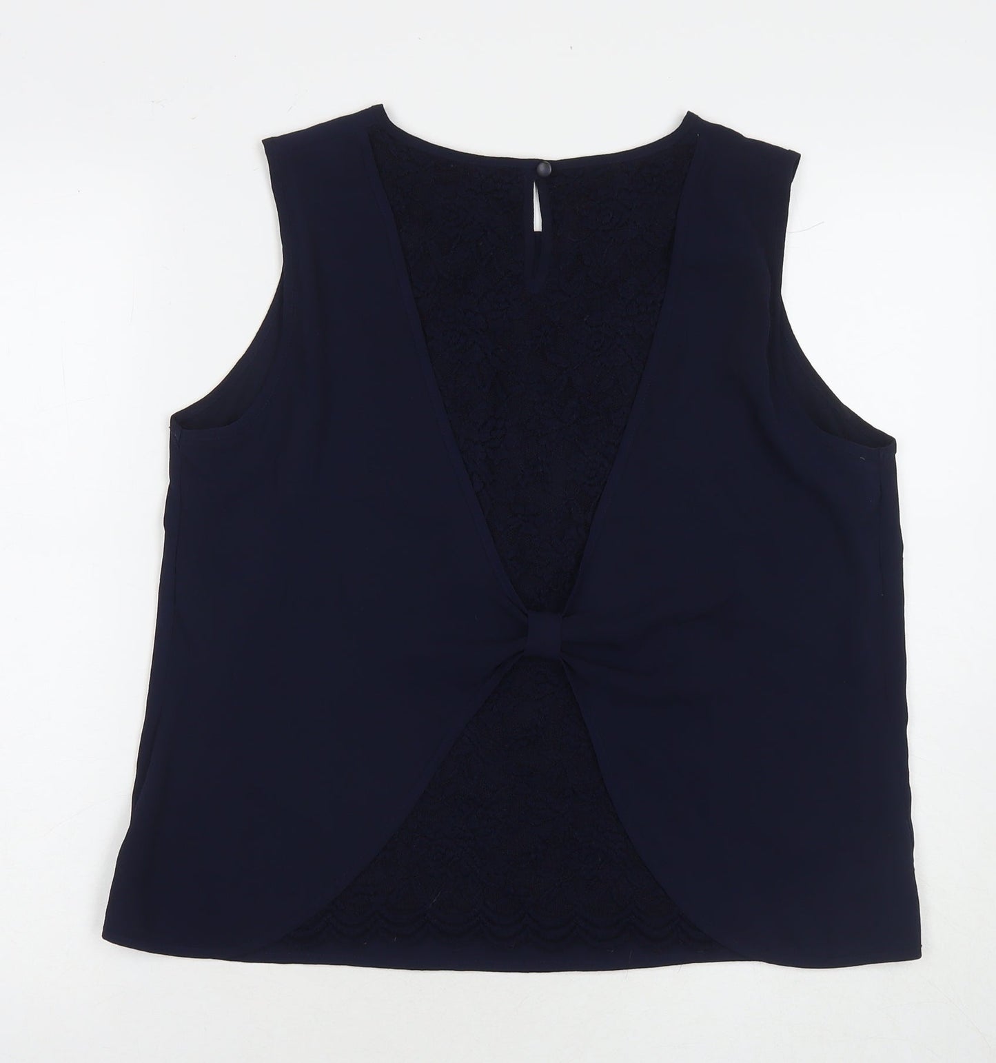 Roman Womens Blue Polyester Basic Tank Size 16 Round Neck