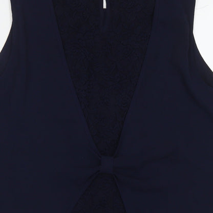 Roman Womens Blue Polyester Basic Tank Size 16 Round Neck