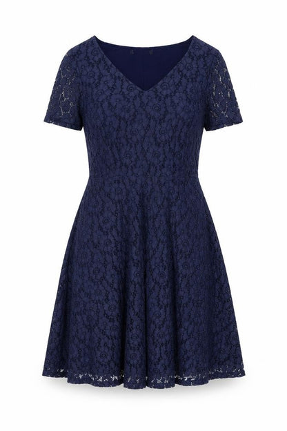 Marks and Spencer Womens Blue Polyamide A-Line Size 14 Round Neck Zip