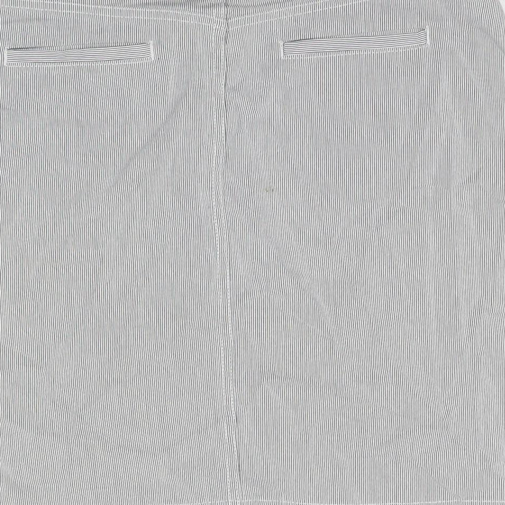 Per Una Womens Grey Striped Camel A-Line Skirt Size 14 Zip