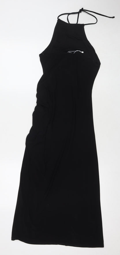 Bershka Womens Black Polyester Bodycon Size M Square Neck Pullover