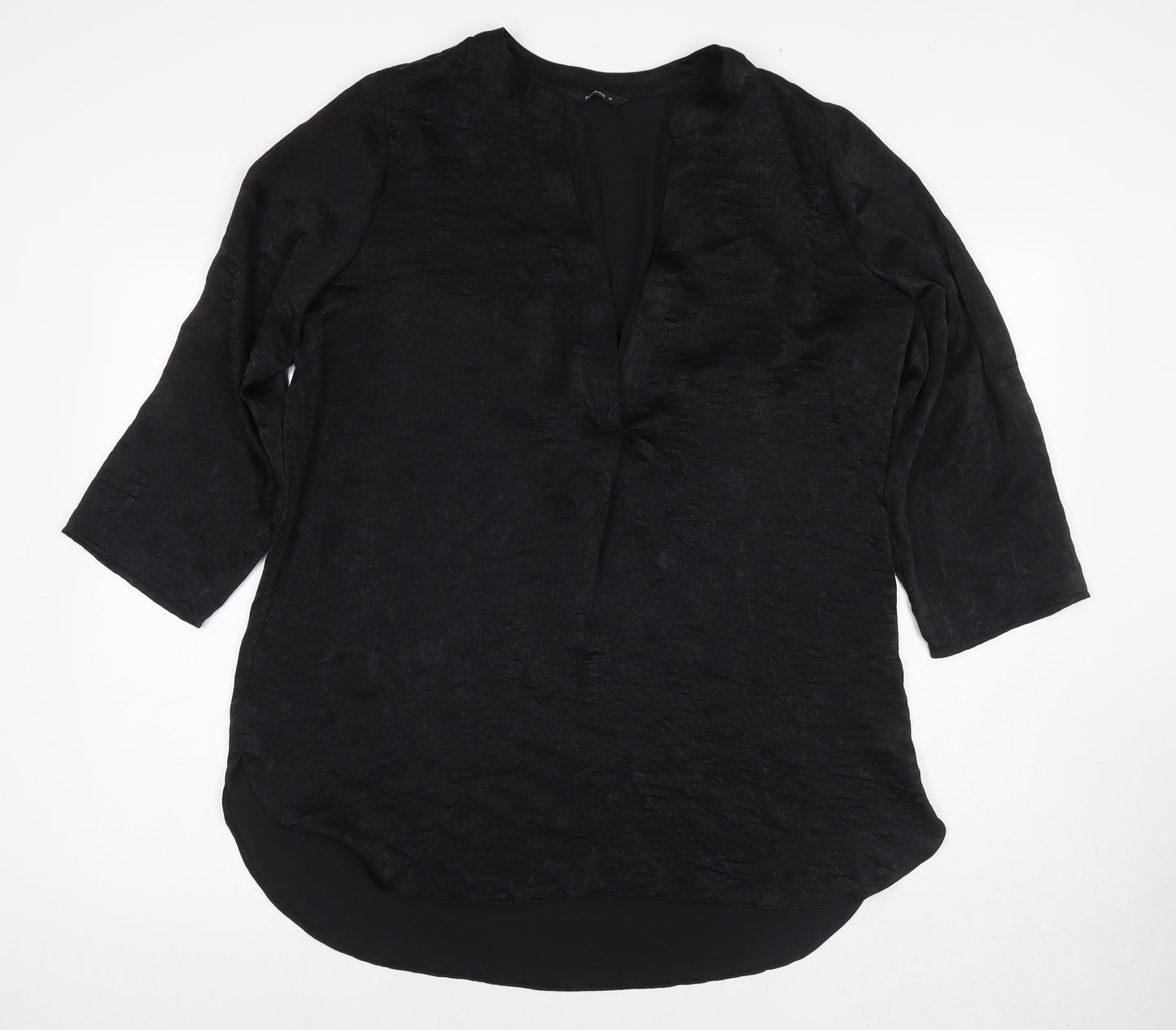 Womens UK Size 16 Roman Black Tunic Blouse