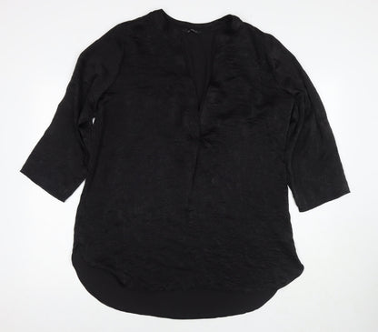 Womens UK Size 16 Roman Black Tunic Blouse