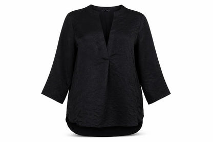 Womens UK Size 16 Roman Black Tunic Blouse