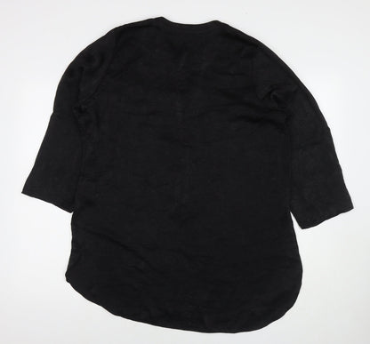 Womens UK Size 16 Roman Black Tunic Blouse
