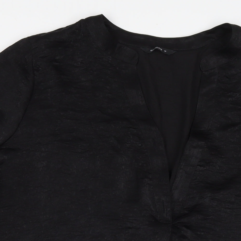 Womens UK Size 16 Roman Black Tunic Blouse